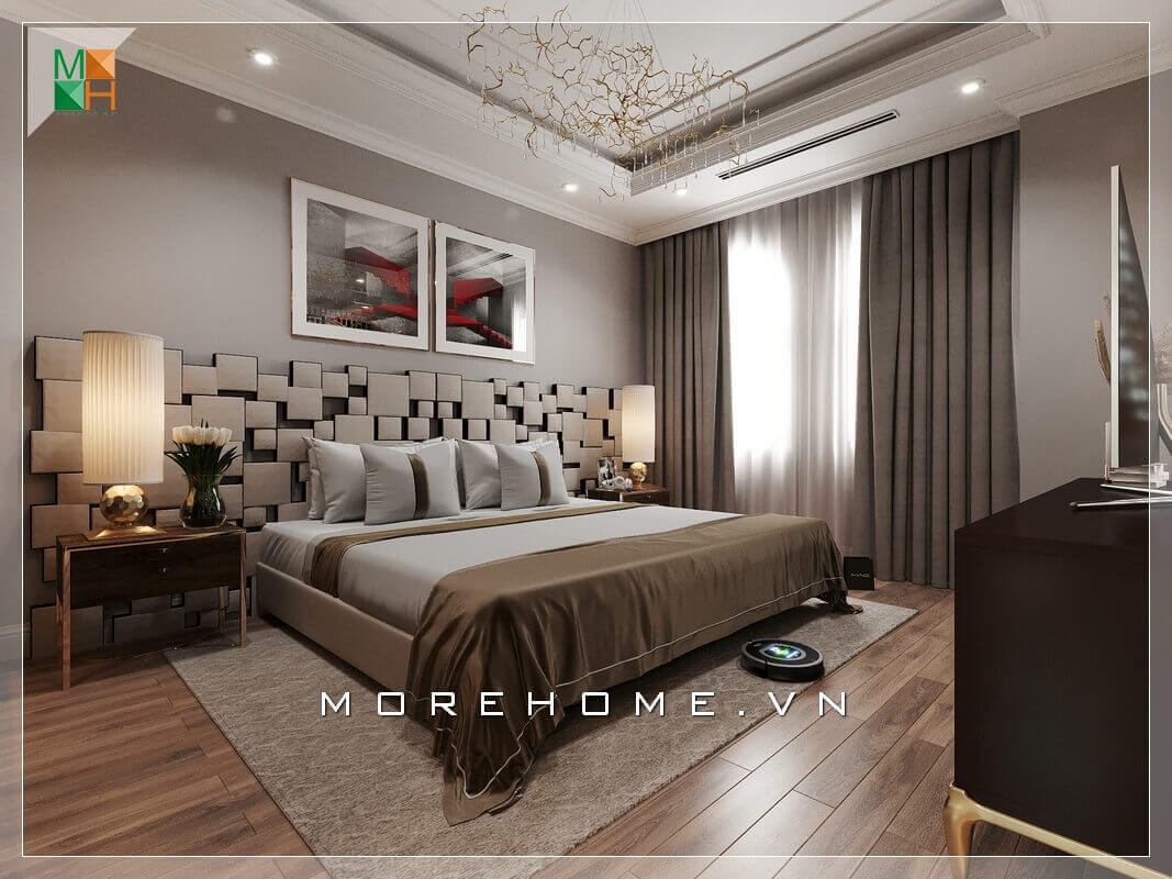 Tranh canvas cũng được sử dụng trang trí cho ăn phòng ngủ chung cư, nhà phố thêm đẹp và sang trọng. Thiết kế chung cư