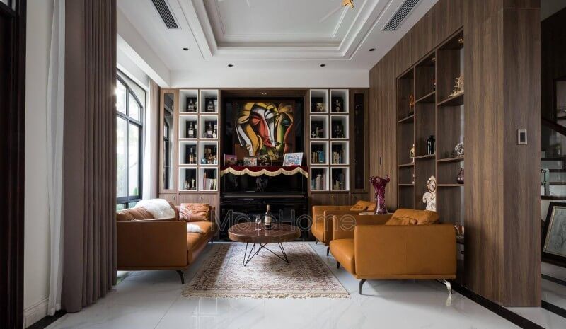 Công trình sản phẩm thi công nội thất phòng khách đẹp sang trọng tại biệt thự Vinhomes Imperia Hải Phòng
