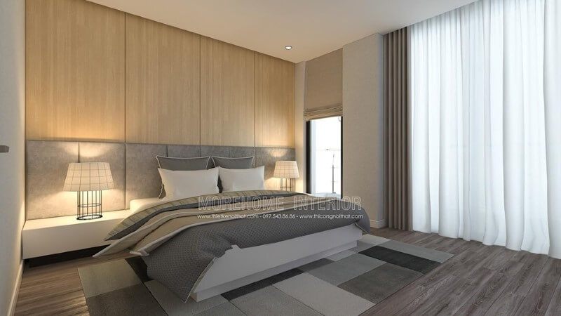 Gỗ và gỗ ốp tường là sự lựa chọn thường xuyên của các không gian phòng ngủ, vì nó có thể tạo nên nét ấn tượng và giúp không gian phòng trở nên rộng hơn.